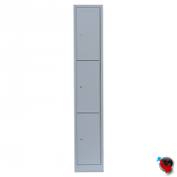 Artikel Nr. 520310 - Stahl-Fächer-Schrank -1 Abteil, 3 Fächer übereinander, auf Sockel. Anzahl der Fächer: 3 Fächer ohne Inneneinteilung